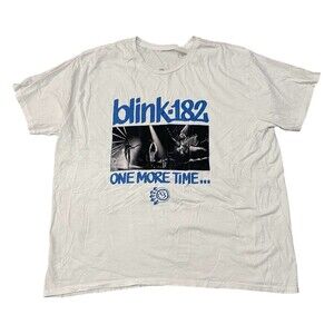 Blink 182 Adult Size 3XL White T-Shirt One More Time Punk Rock Band Tour Tee
